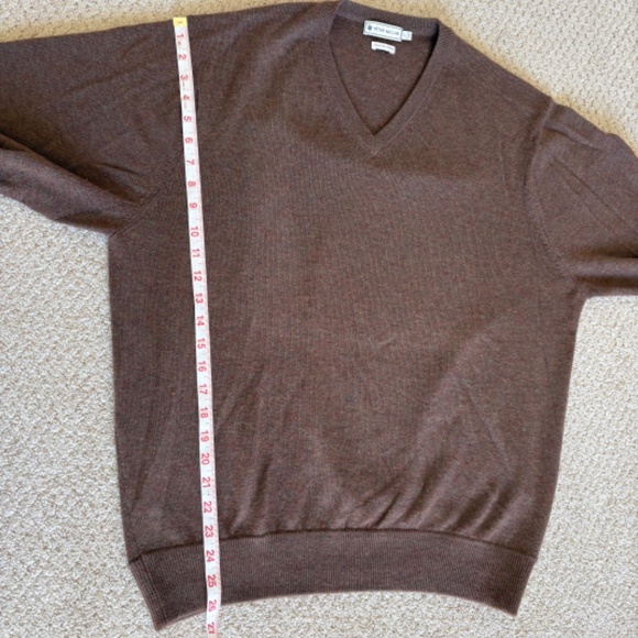 Peter Millar cashmere sweater long sleeve v-neck brown Large - Picture 5 of 13